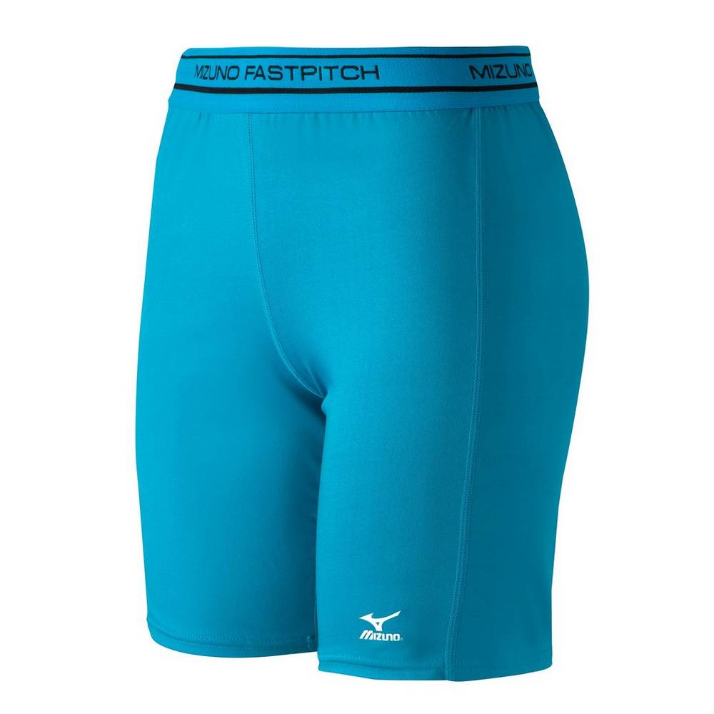 Pantalones Cortos Mizuno Bajas Rise Compression Sliding Mujer Azules Baratas PUJB-31462